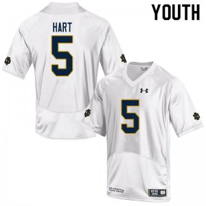 Notre Dame Fighting Irish Youth Cam Hart #5 White Under Armour Authentic Stitched College NCAA Football Jersey RDO2899FM